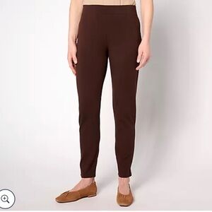 Susan Graver Petite weekend premium stretch slim leg pants